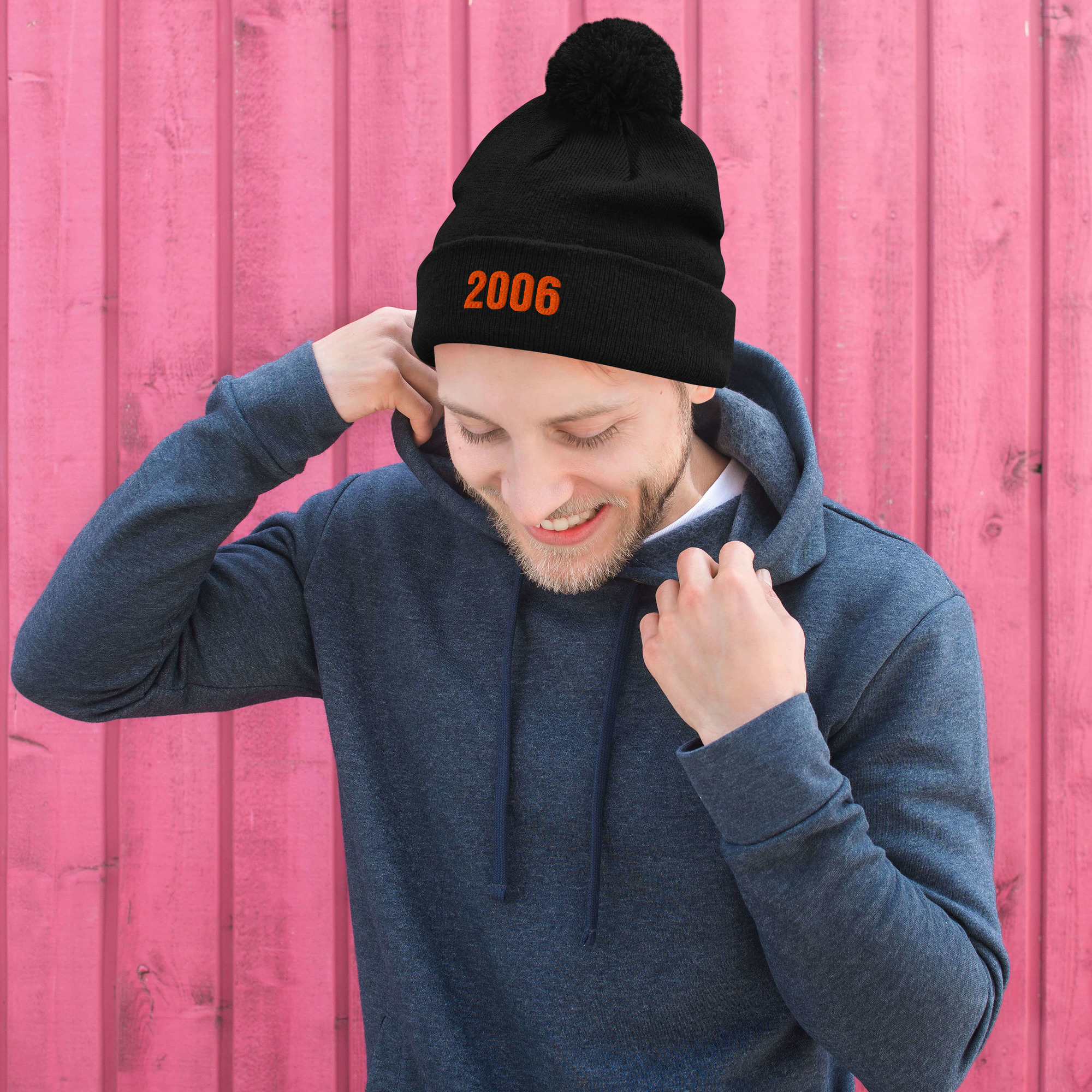 Custom CLASS YEAR Embroidered Knit Pom-Pom Beanie - Image 4