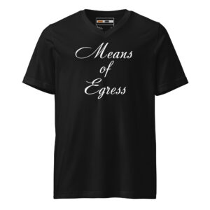 MEANS OF EGRESS V-neck Short Sleeve T-shirt